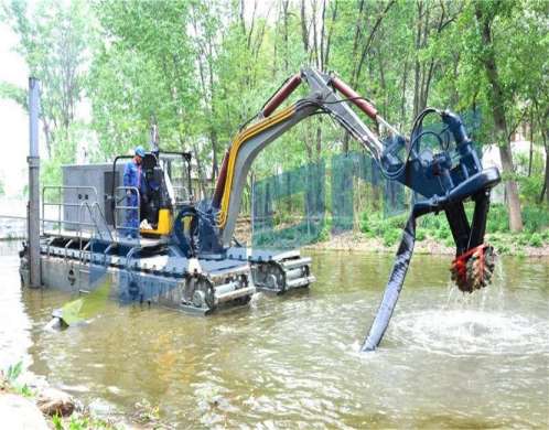 amphibious multipurpose work boat/dredger